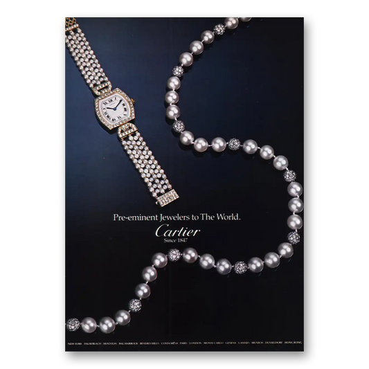 1981 Cartier Pre Eminent Jewelers to the World Vintage Magazine Print Ad