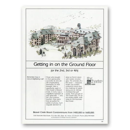 1981 Beaver Creek Resort Get In On the Ground Floor Vintage Magazine Print Ad