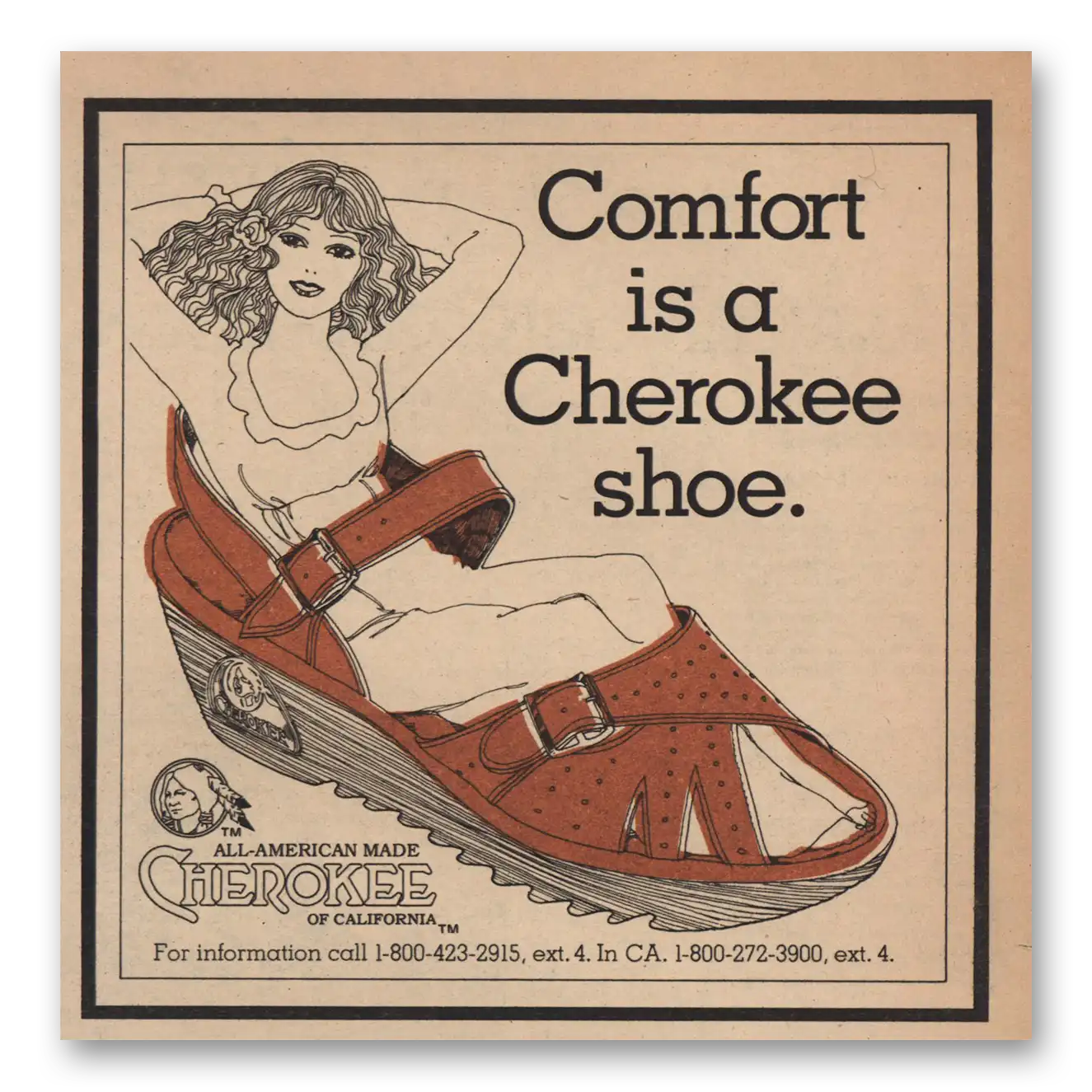 1981 Cherokee Shoes Comfort Is Cherokee Shoe Vintage Magazine Print Ad