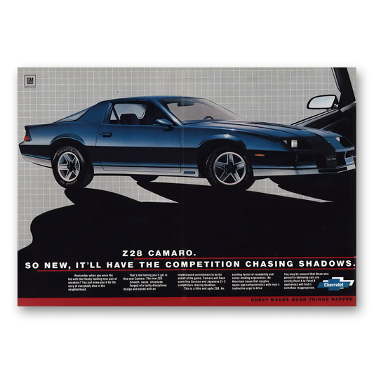 1981 Chevrolet Camaro Z28 Cast a New Shadow On the Street Vintage Magazine Print Ad