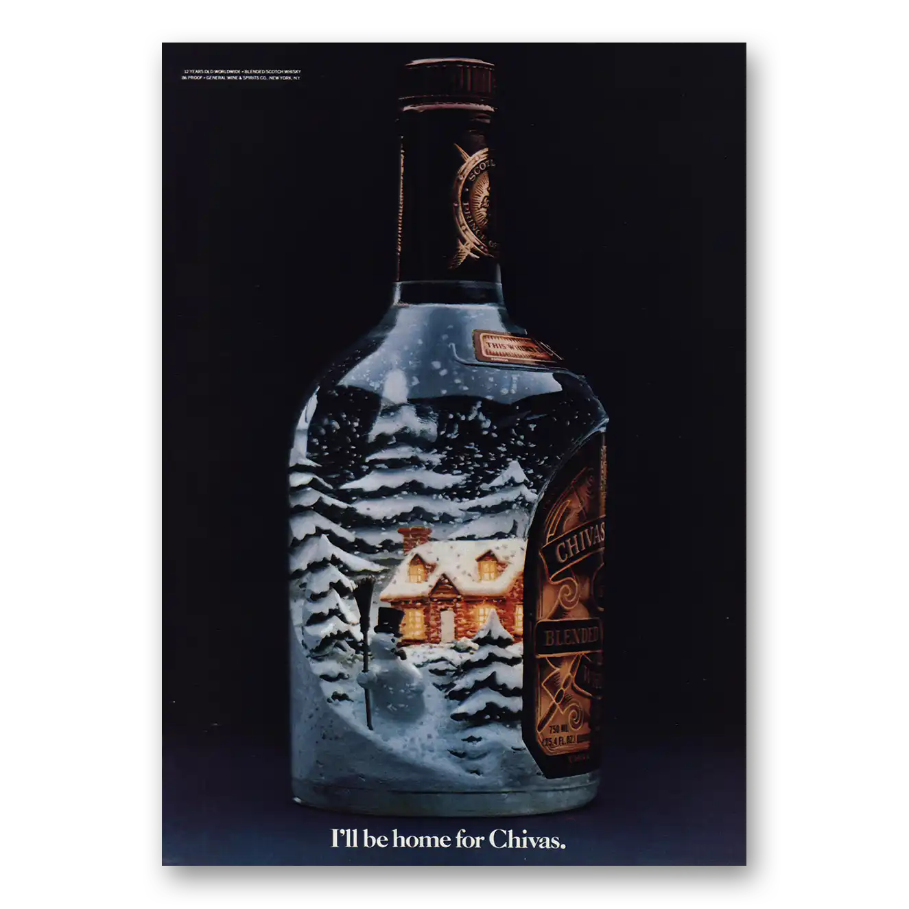 1981 Chivas Regal I'll Be Home for Chivas Vintage Magazine Print Ad