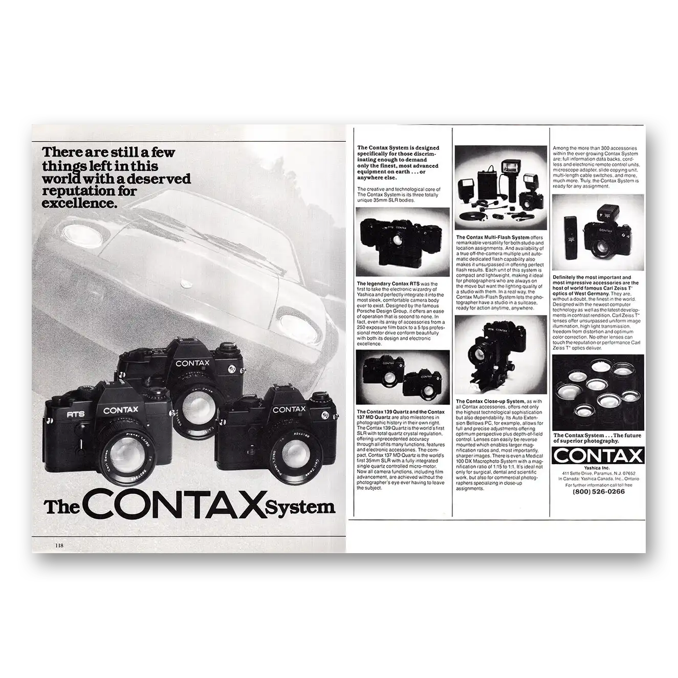 1981 Yashica Cameras Contax Deserved Reputation Vintage Magazine Print Ad