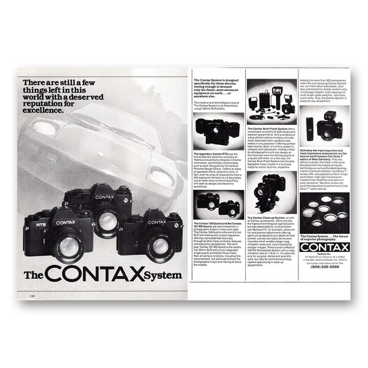 1981 Yashica Cameras Contax Deserved Reputation Vintage Magazine Print Ad