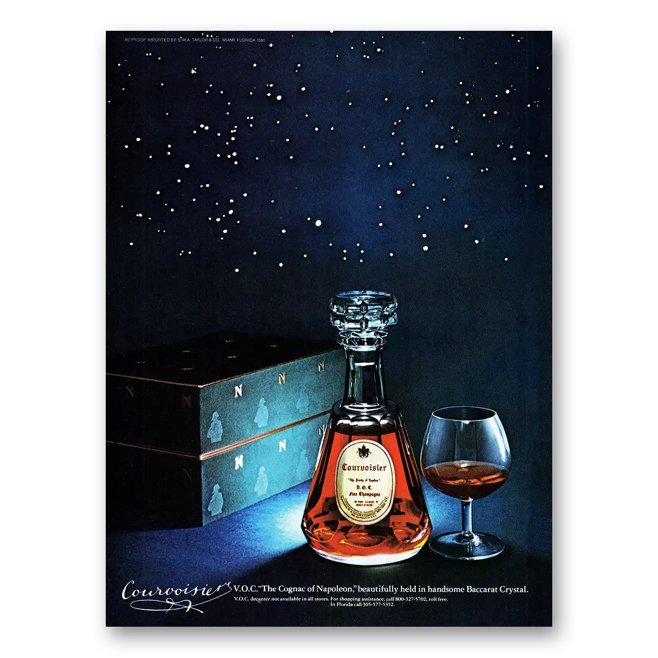 1981 Courvoisier Brandy of Napoleon Vintage Magazine Print Ad