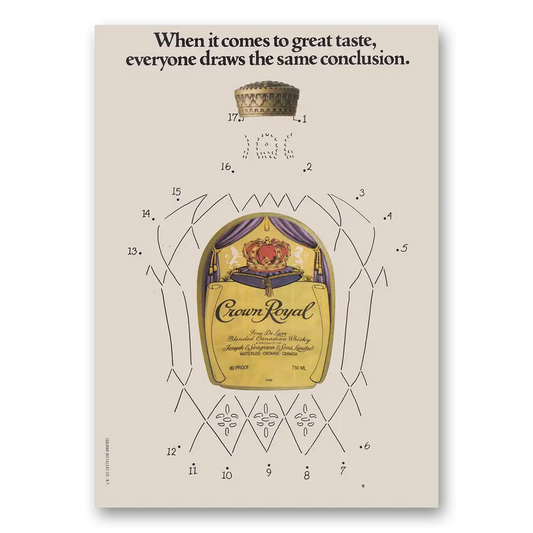 1981 Crown Royal Everyone Draws the Same Conclusion Vintage Magazine Print Ad