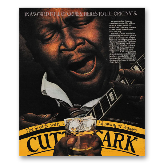 1981 Cutty Sark World Full of Copies BB King Vintage Magazine Print Ad