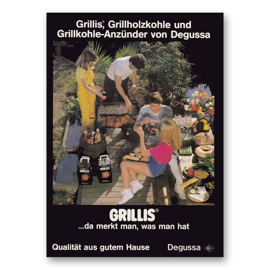 1981 Degussa Grillis Grillis Degussa German Vintage Magazine Print Ad