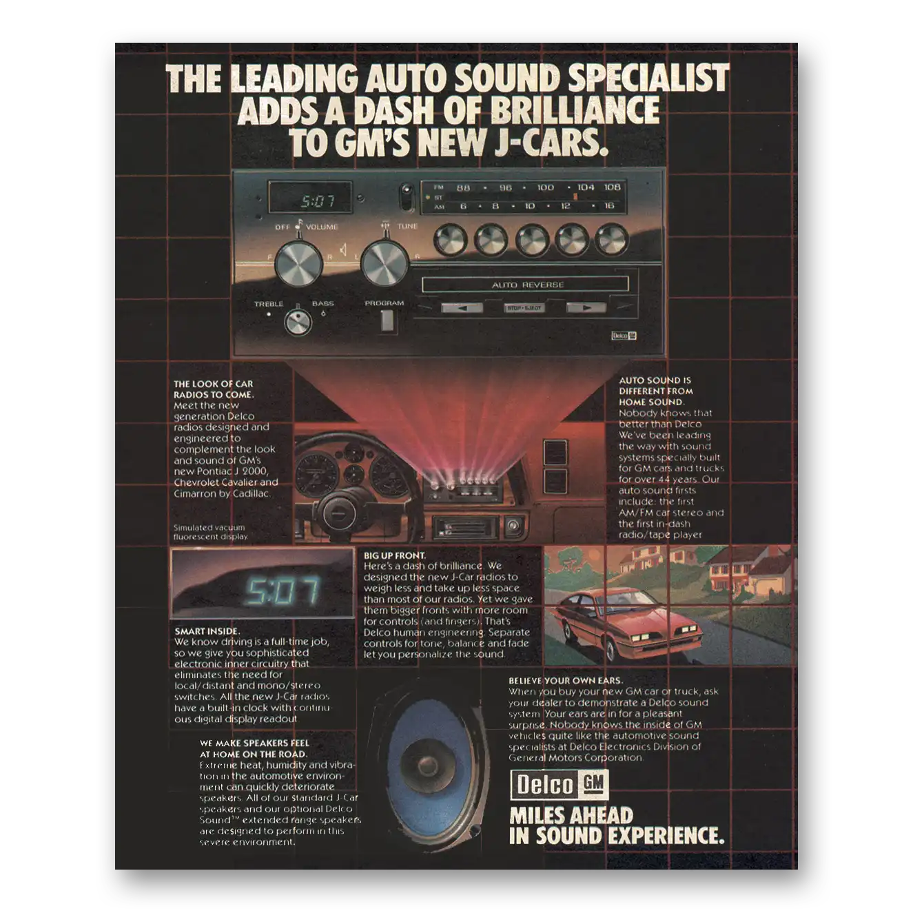 1981 Delco Auto Radio GMs New J Cars Vintage Magazine Print Ad