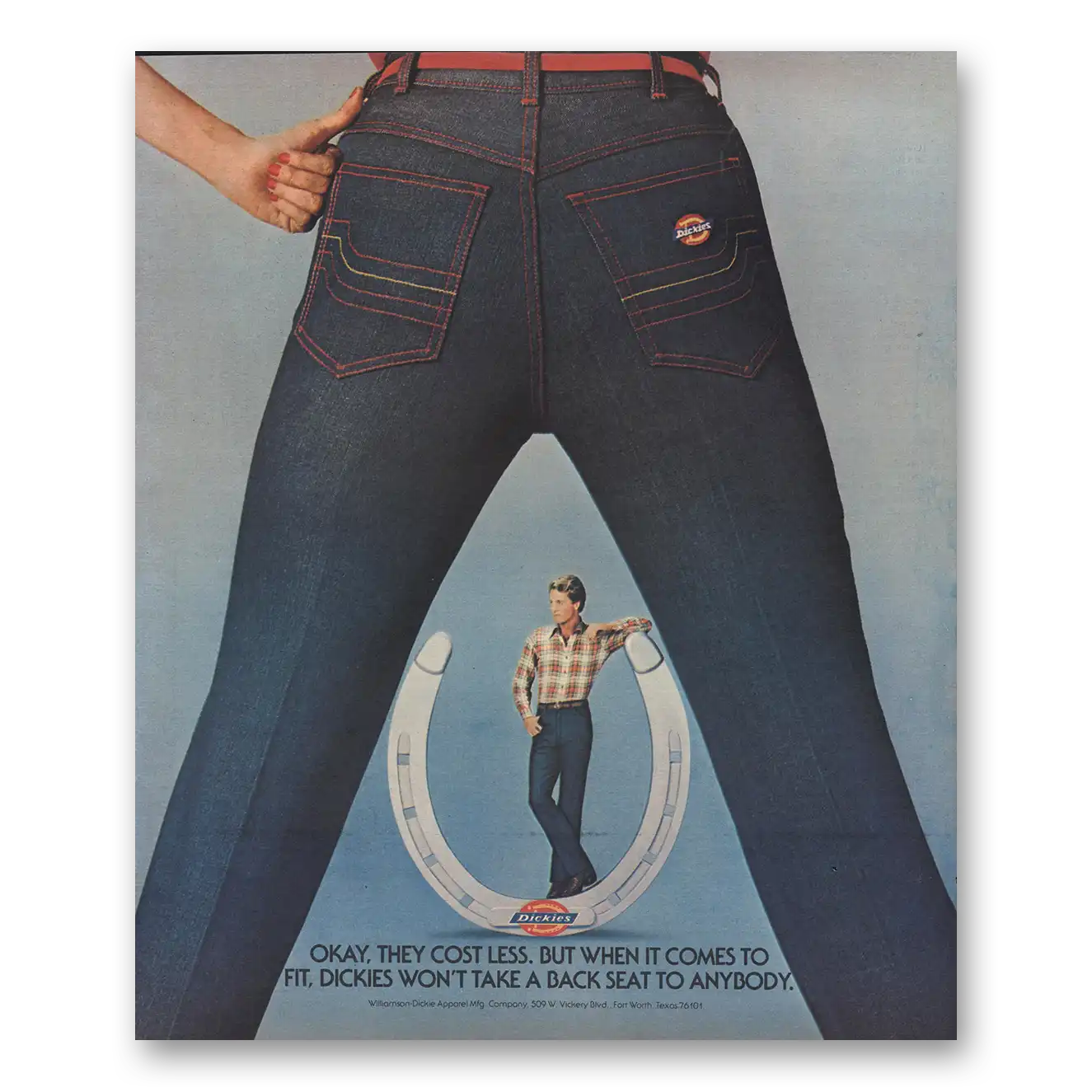 1981 Dickies Jeans Okay They Cost Less Vintage Magazine Print Ad