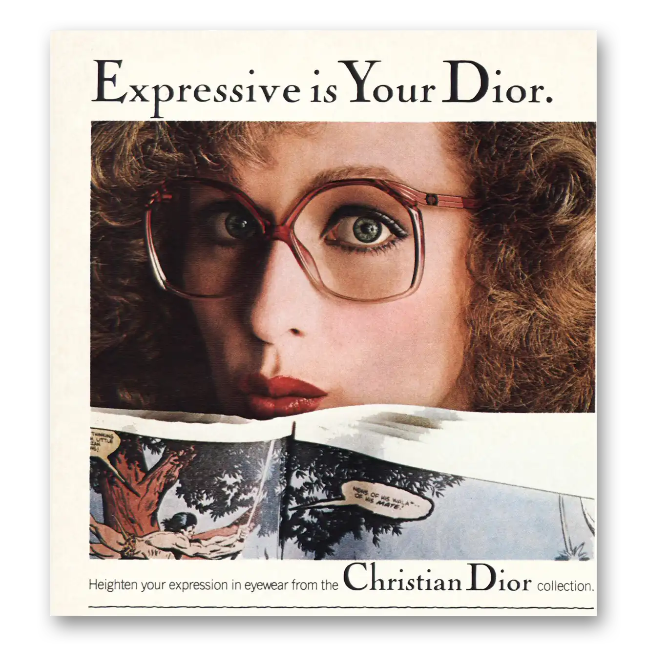 1981 Christian Dior Expressive Vintage Magazine Print Ad