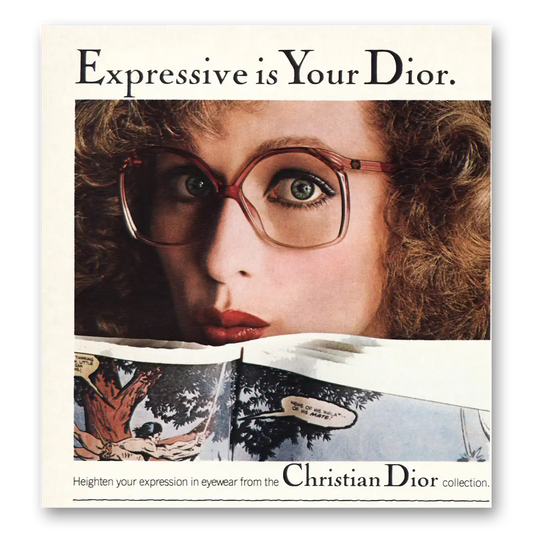 1981 Christian Dior Expressive Vintage Magazine Print Ad