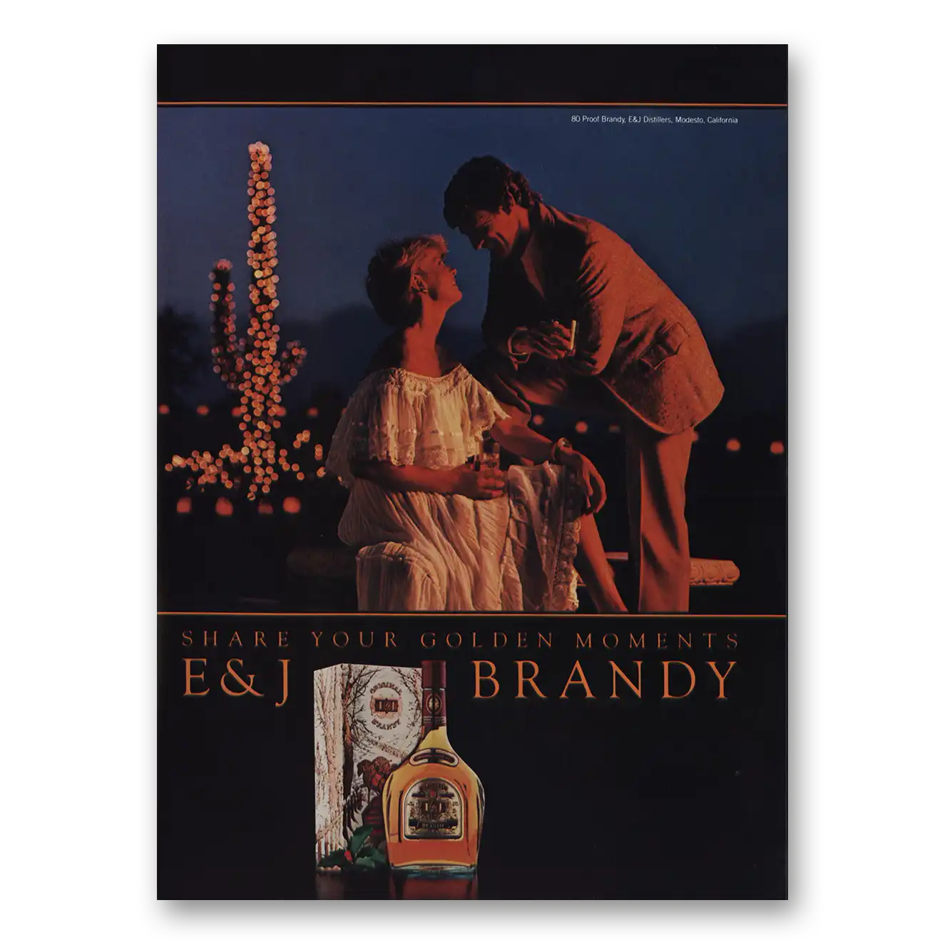 1981 E&J Brandy Share Your Golden Moments Vintage Magazine Print Ad