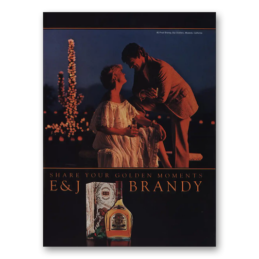 1981 E&J Brandy Share Your Golden Moments Vintage Magazine Print Ad