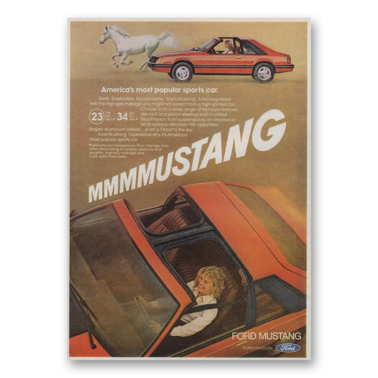 1980 Ford Mustang Americas Most Popular Sports Car Vintage Magazine Print Ad