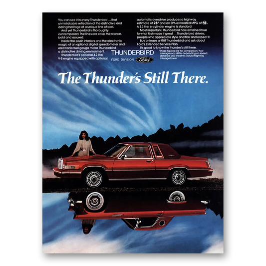 1981 Ford Thunderbird Thunders Still There Vintage Magazine Print Ad