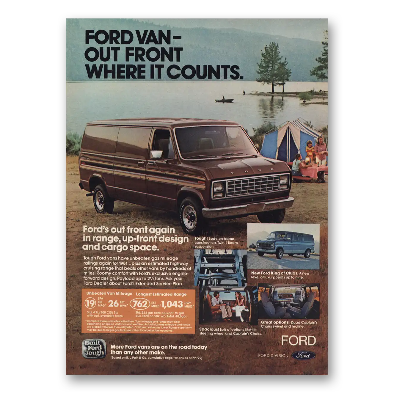 1981 Ford Van Out Front Where It Counts Vintage Magazine Print Ad