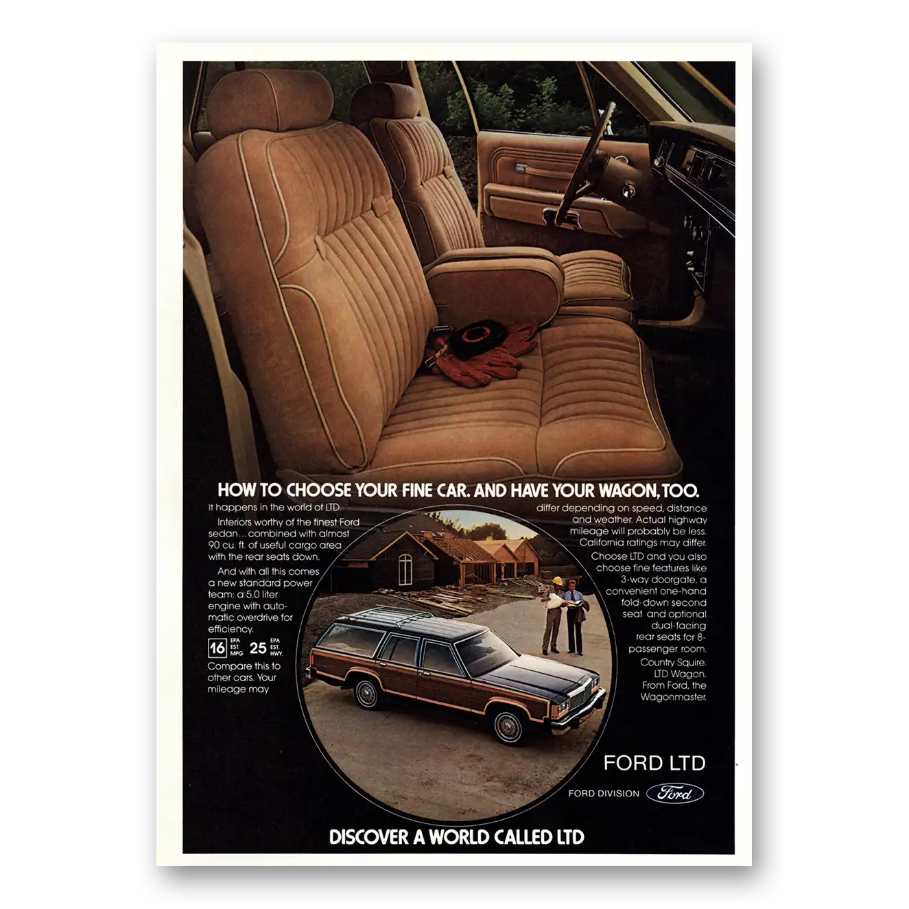 1980 Ford LTD Wagon Choose Your Fine Car Vintage Magazine Print Ad