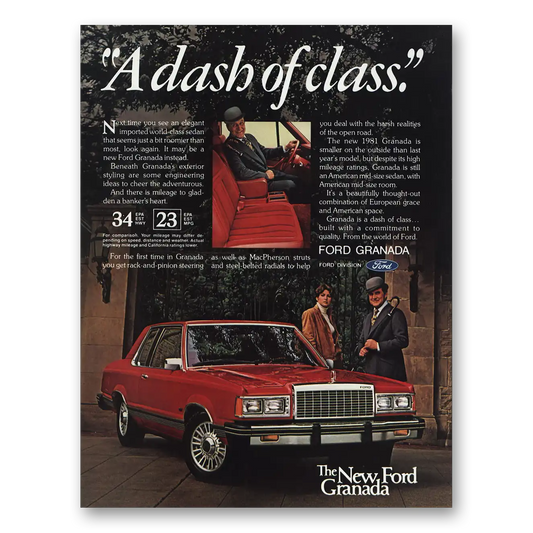 1981 Ford Granada Dash of Class Vintage Magazine Print Ad