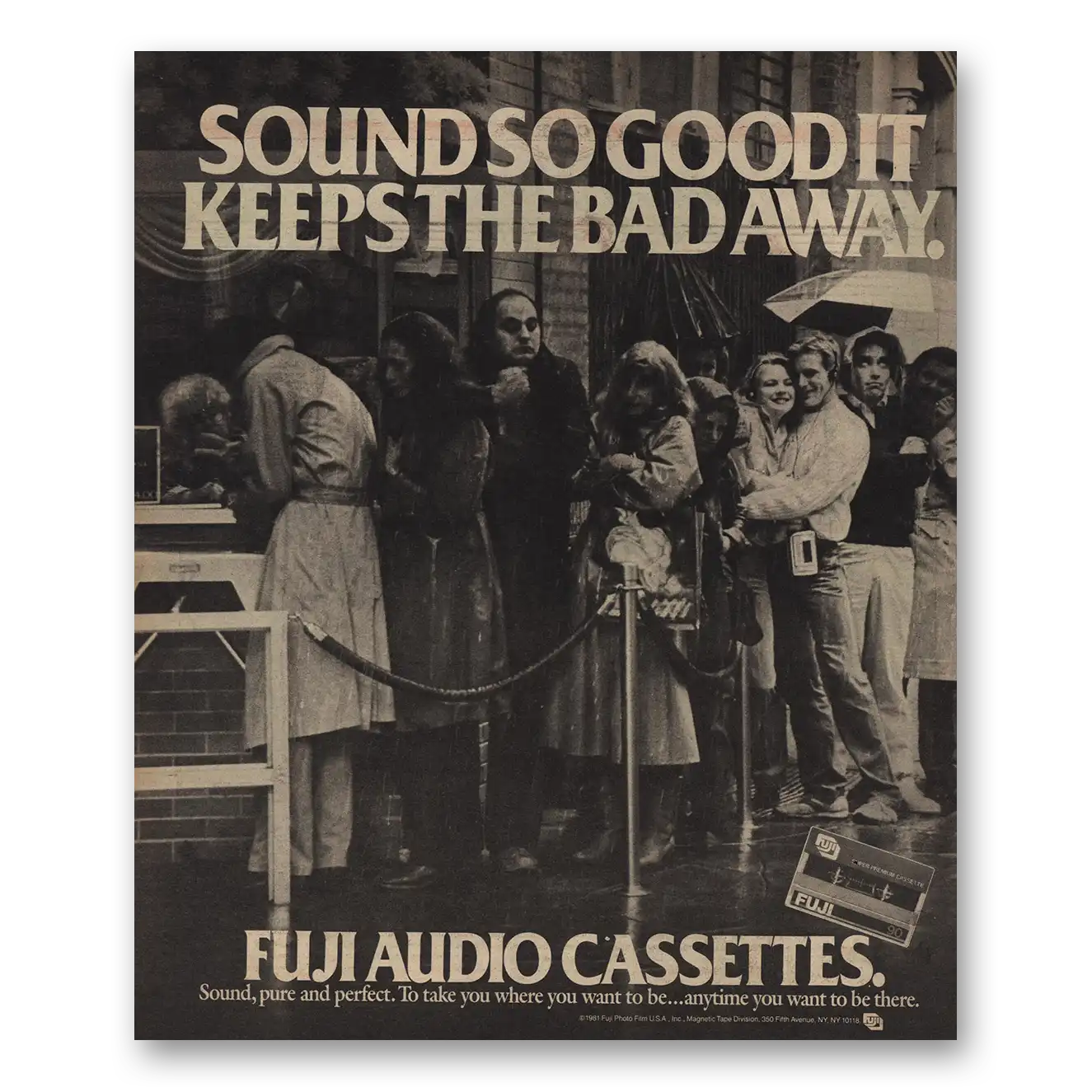 1981 Fuji Audio Cassettes Sounds So Good Vintage Magazine Print Ad