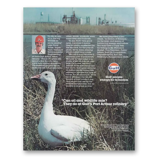 1981 Gulf Oil Can Oil and Wildlife Mix Vintage Magazine Print Ad