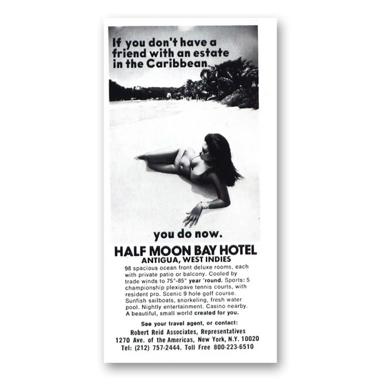 1981 Half Moon Bay Hotel Antigua West Indies Vintage Magazine Print Ad