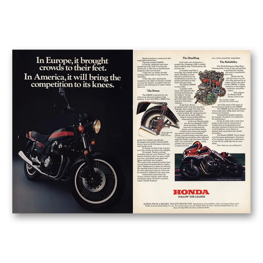 1981 Honda Motorcycle CB900F Motorcycle Europe Brought Crowds to Their Feet Vintage Magazine Print Ad