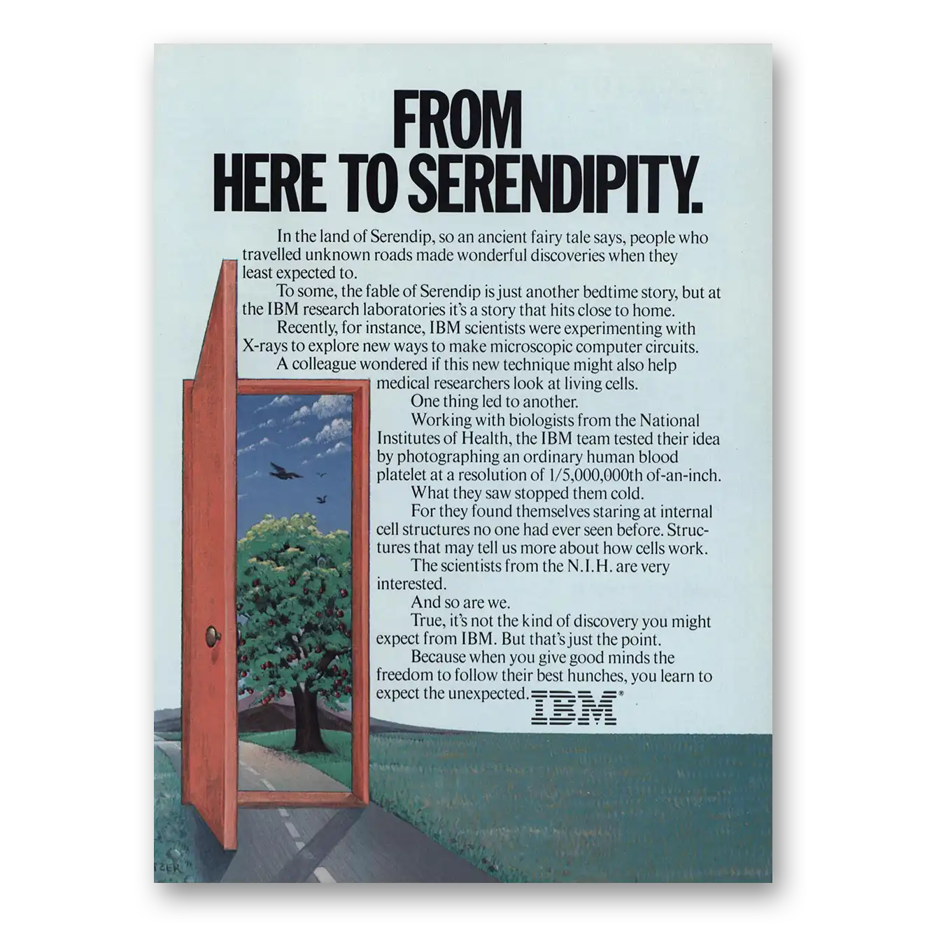 1981 IBM Computers From Here to Serendipity Vintage Magazine Print Ad