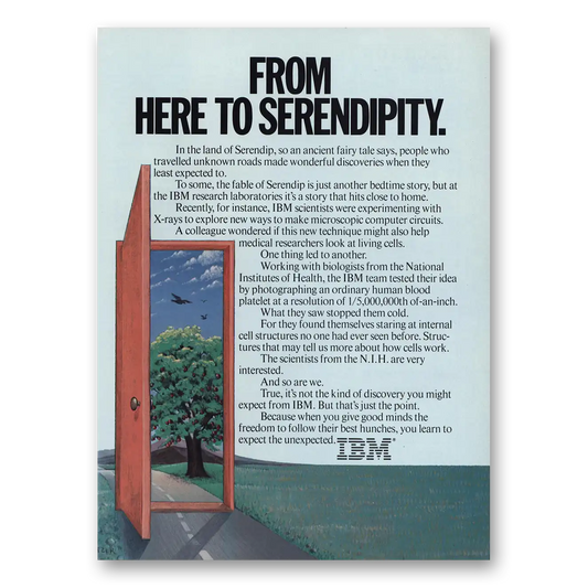 1981 IBM Computers From Here to Serendipity Vintage Magazine Print Ad