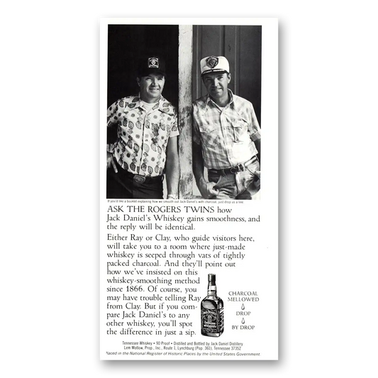 1981 Jack Daniels Ask the Rogers Twins Vintage Magazine Print Ad