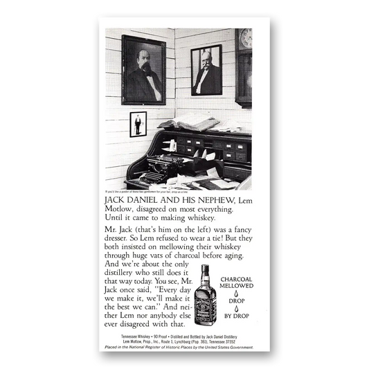 1981 Jack Daniels Jack Daniel and His Nephew Lem Motlow Vintage Magazine Print Ad