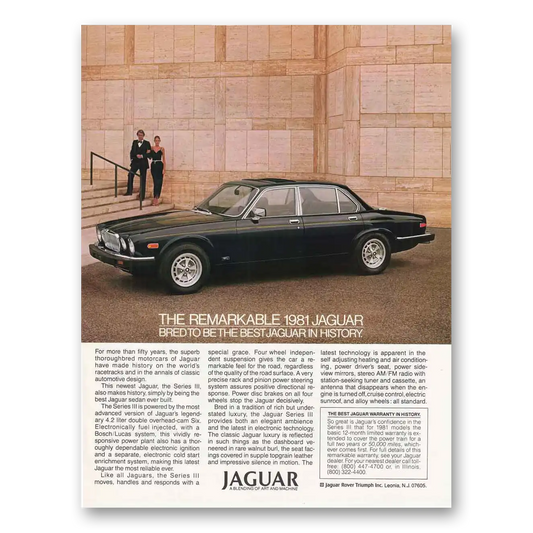 1981 Jaguar Series III Best Jaguar in History Vintage Magazine Print Ad