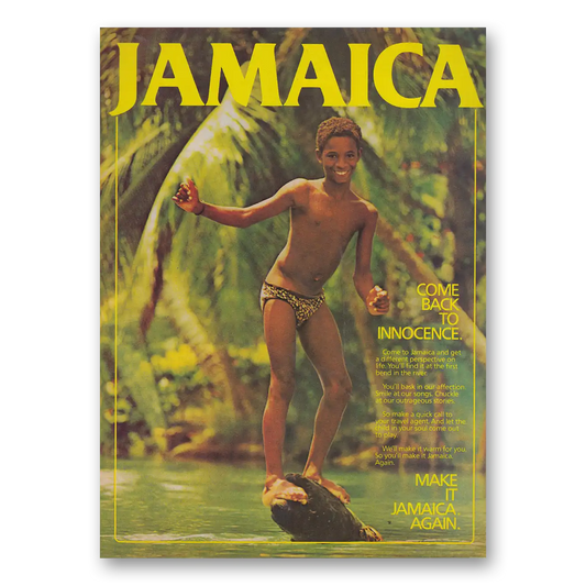 1981 Jamaica Come Back to Innocence Vintage Magazine Print Ad