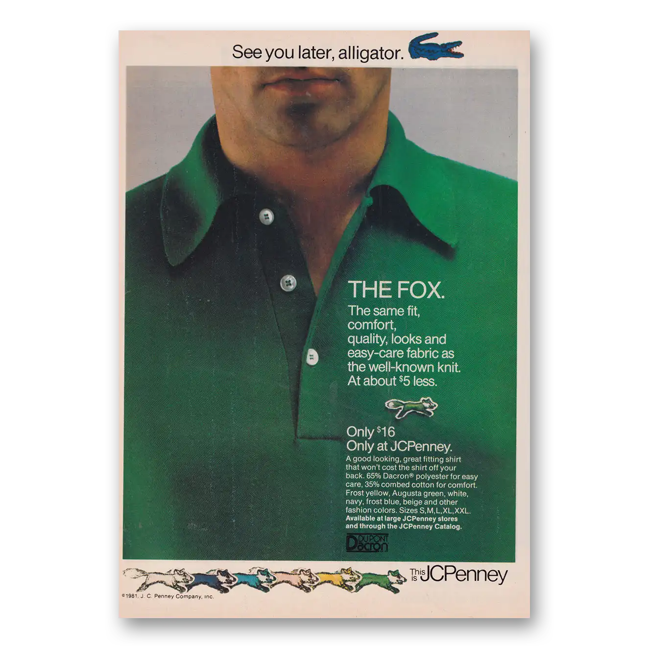 1981 JcPenney See You Later Alligator The Fox Vintage Magazine Print Ad