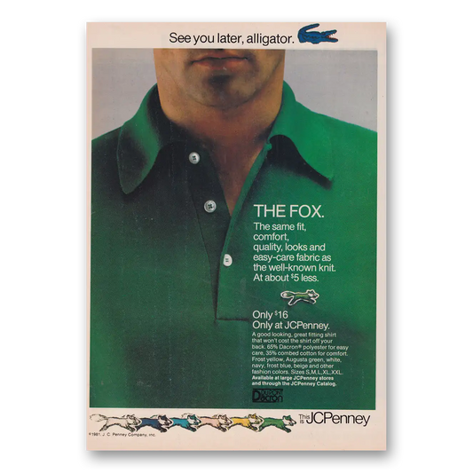 1981 JcPenney See You Later Alligator The Fox Vintage Magazine Print Ad