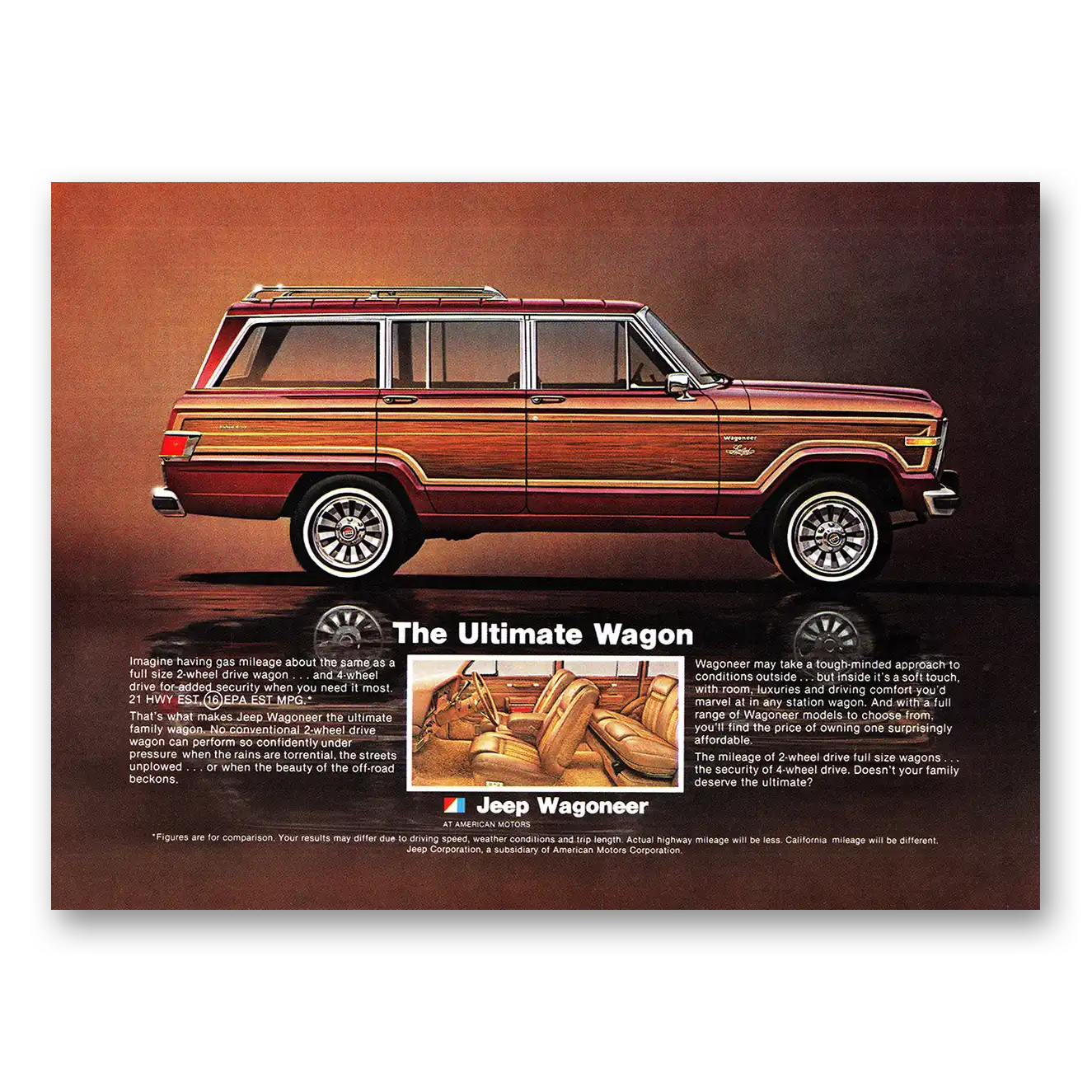 1981 Jeep Wagoneer Ultimate Wagon Vintage Magazine Print Ad