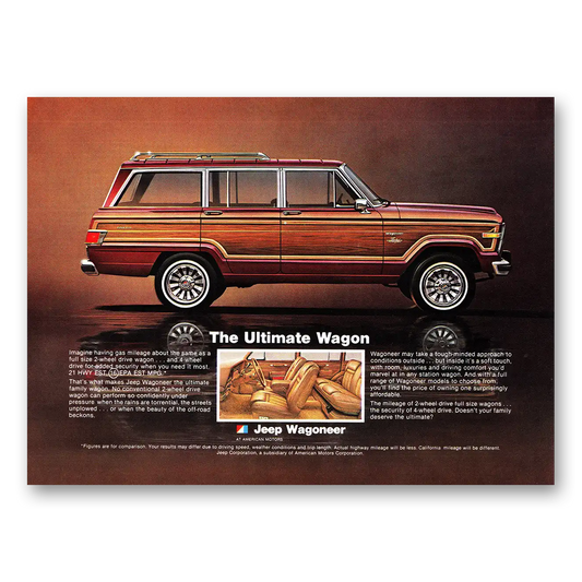 1981 Jeep Wagoneer Ultimate Wagon Vintage Magazine Print Ad