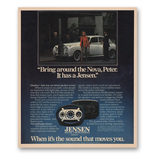 1981 Jensen Car Stereo Bring Around the Nova Peter Vintage Magazine Print Ad