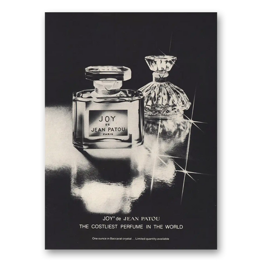 1981 Joy de Jean Patou Perfume Costliest Perfume in the World Vintage Magazine Print Ad