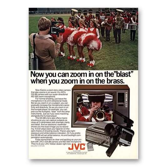 1981 JVC Vidstar Video Camera Zoom In On the Blast Vintage Magazine Print Ad