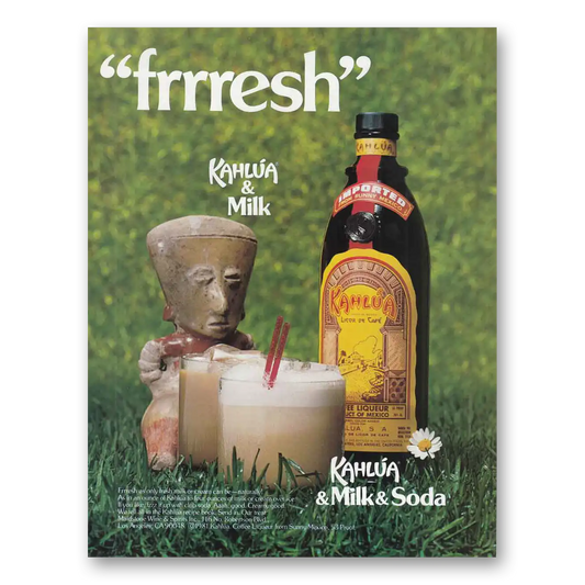 1981 Kahlua Frrresh Kahlua and Milk Vintage Magazine Print Ad