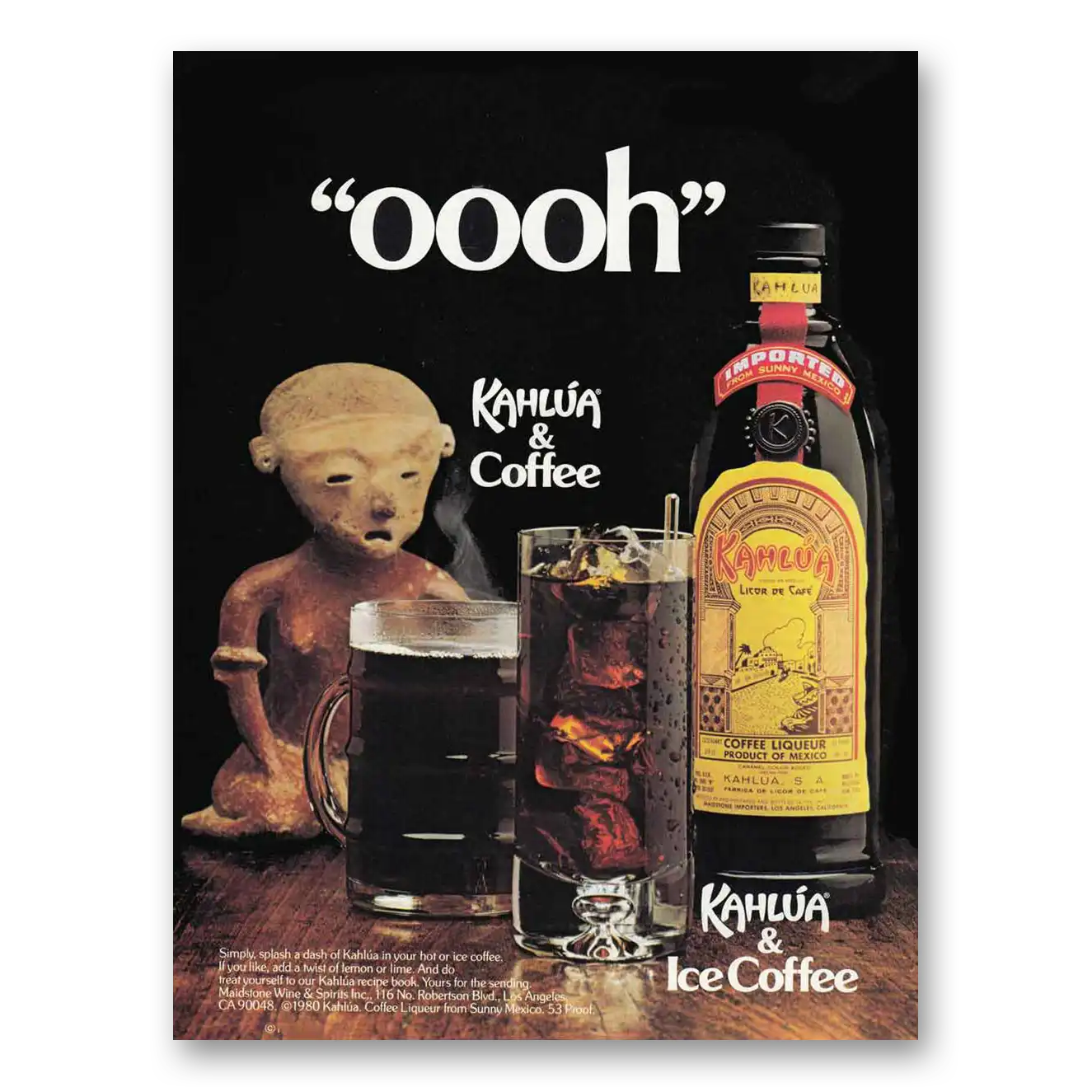 1981 Kahlua Oooh Vintage Magazine Print Ad