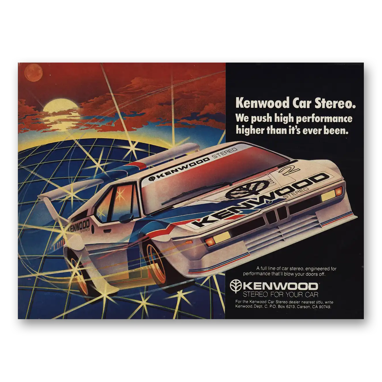 1981 Kenwood Car Stereo Push High Performance Higher Vintage Magazine Print Ad