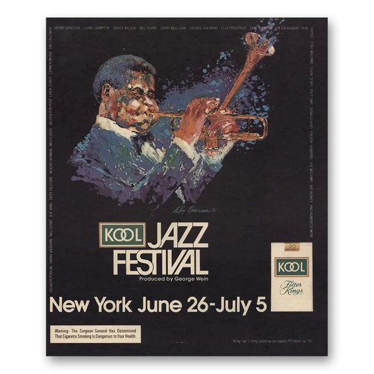 1981 Kool Cigarettes Jazz Festival New York Vintage Magazine Print Ad