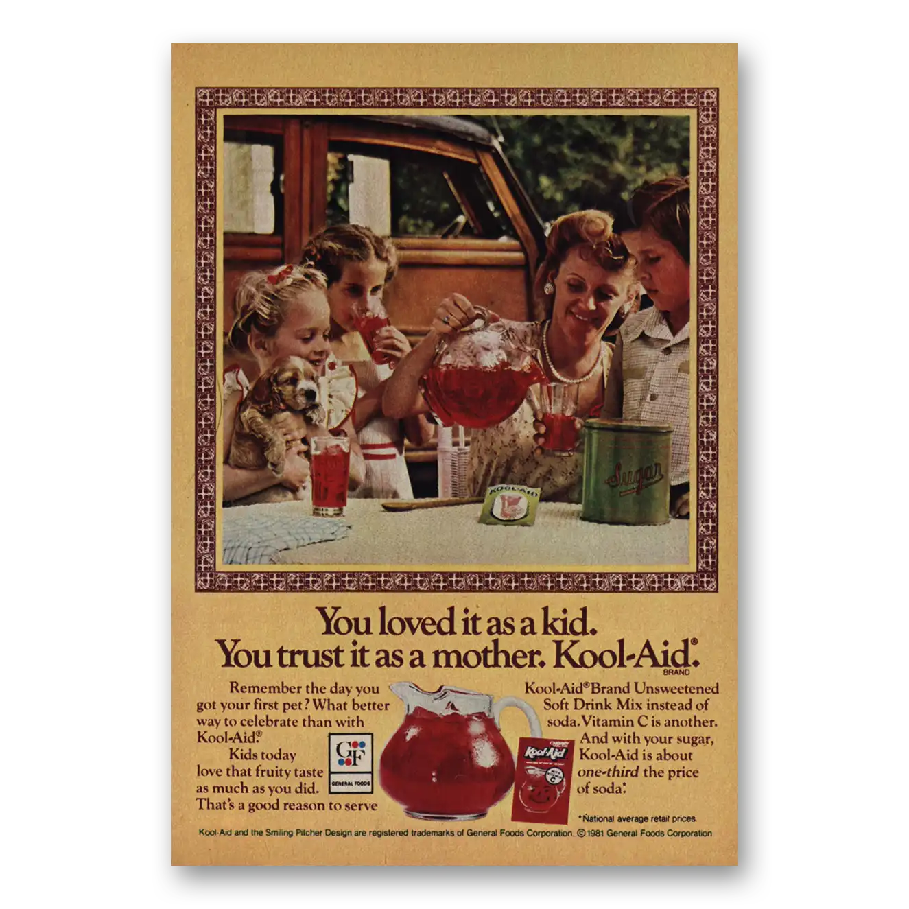 1981 Kool Aid You Loved It As a Kid Vintage Magazine Print Ad