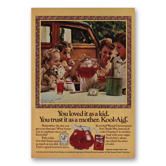 1981 Kool Aid You Loved It As a Kid Vintage Magazine Print Ad