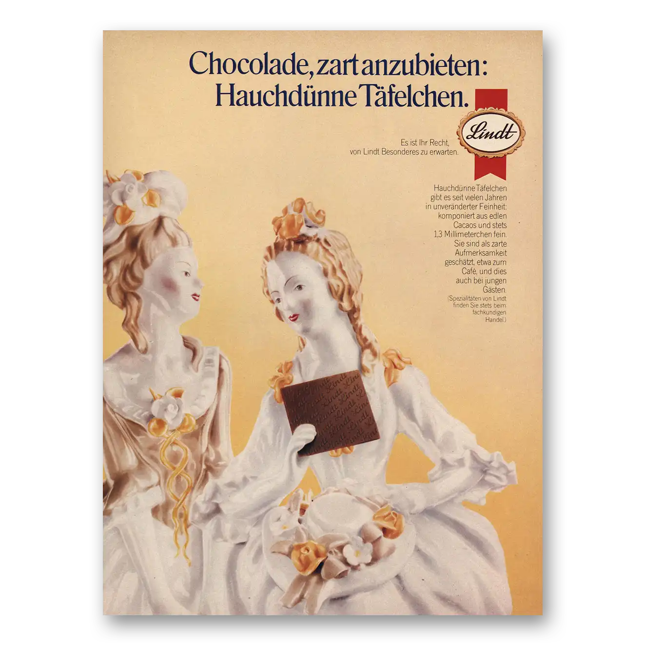 1981 Lindt Chocolate Chocolate German Chocolade Vintage Magazine Print Ad