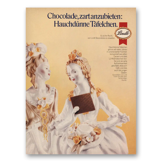 1981 Lindt Chocolate Chocolate German Chocolade Vintage Magazine Print Ad