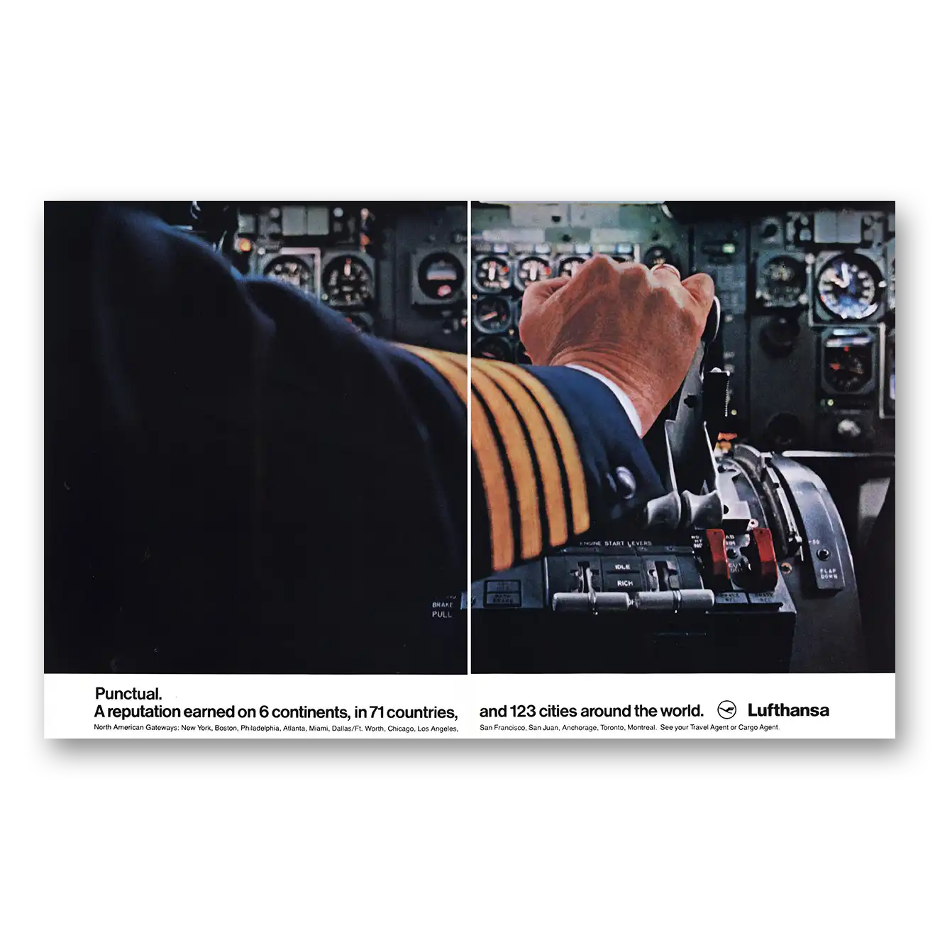 1981 Lufthansa German Airlines Punctual Reputation Earned Vintage Magazine Print Ad