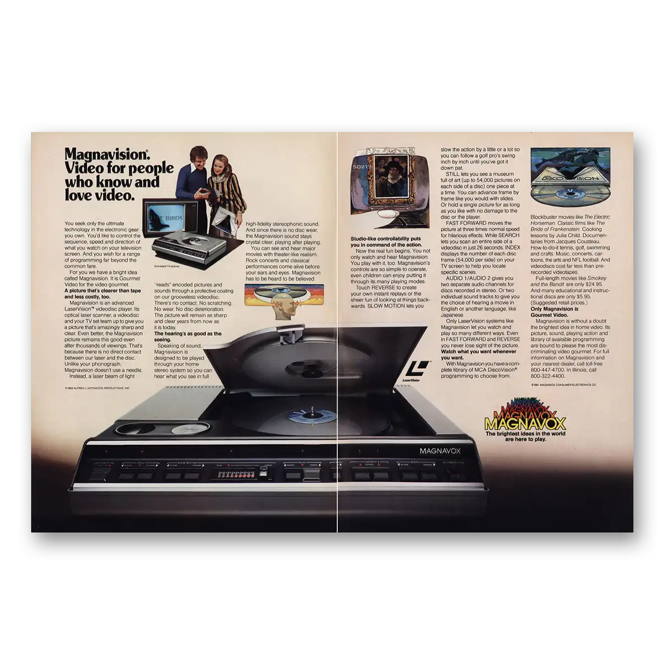 1981 Magnavox Magnavision Laser Player People Who Know and Love Video Vintage Magazine Print Ad