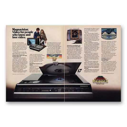 1981 Magnavox Magnavision Laser Player People Who Know and Love Video Vintage Magazine Print Ad